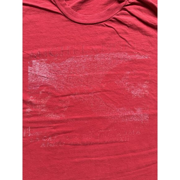 Vintage Rare 90s Michelangelo Creation Of Adam Painting Faded Red XL Shirt Art - Picture 7 of 11